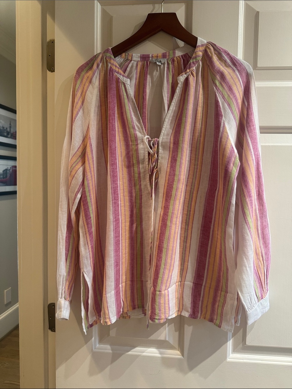 Rails Pink Multi-Stripe Peasant Tunic